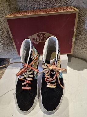Vans High Top Sneakers Black with Multicolor Cartoon Panels